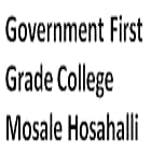 Government First Grade College, Mosale Hosahalli logo