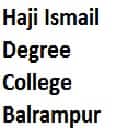 Haji Ismail Degree College, Balrampur logo