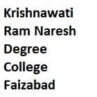 Krishnawati Ram Naresh Degree College, Faizabad logo