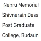 Nehru Memorial Shivnarain Dass Post Graduate College, Budaun logo