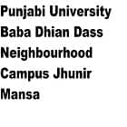 Punjabi University Baba Dhian Dass Neighbourhood Campus, Jhunir, Mansa logo