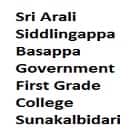 Sri Arali Siddlingappa Basappa Government First Grade College, Sunakalbidari logo